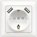 Wandcontactdoos Aigi Cika - Inbouw 1-voudig stopcontact met 2 USB & LED toebehoren