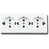3-way grounded wall socket white - LED accessories