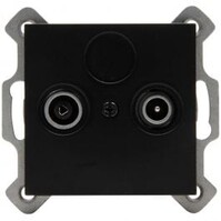 KOPP Athenis HK07 Matte Black TV/Radio Socket - LED accessories