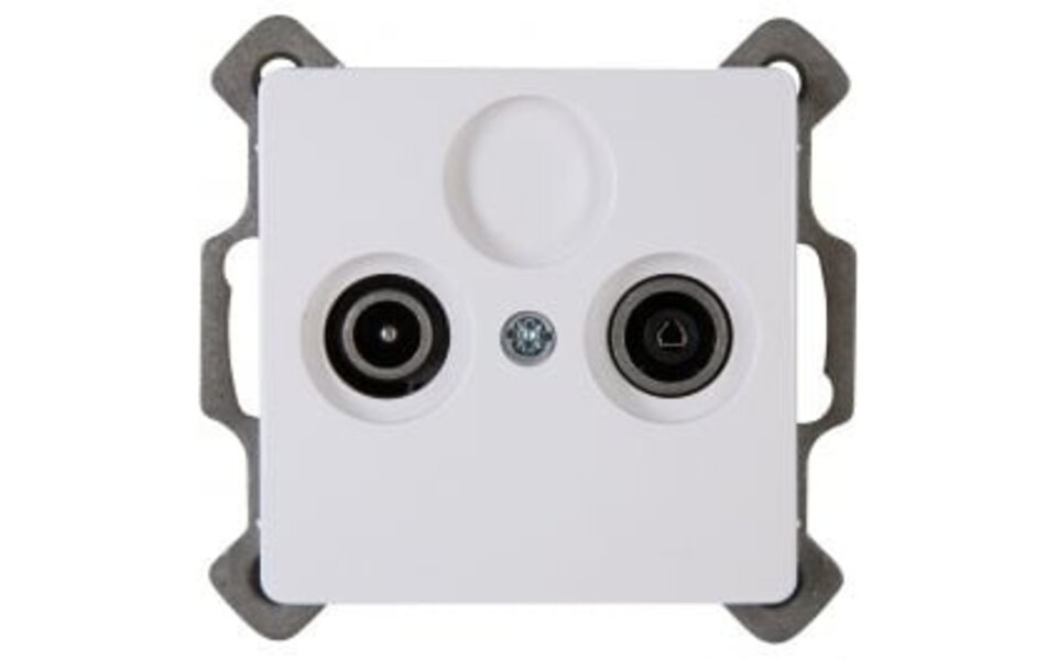 KOPP KOPP Inbouw Televisie/Radio Contactdoos - Wandcoax - LED Toebehoren Arctic Glans Wit