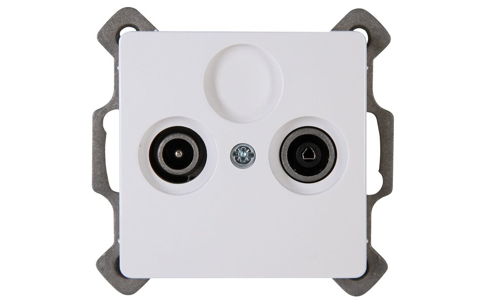 KOPP KOPP Built-in Television/Radio Socket - Wall Coax - LED Accessories Arctic Gloss White