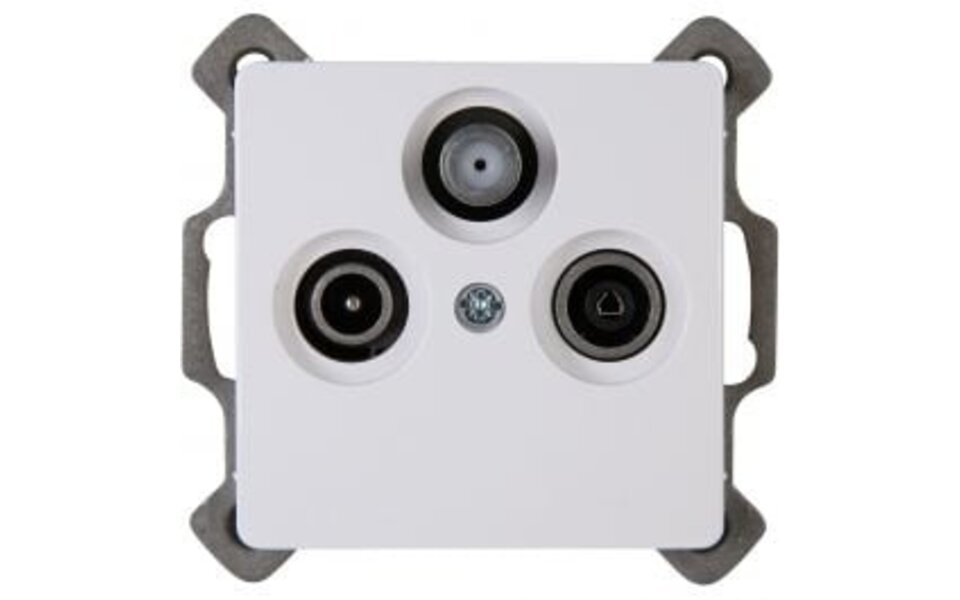 KOPP KOPP Television/Radio/Satellite Built-in Wall Socket - Arctic Gloss White LED accessories