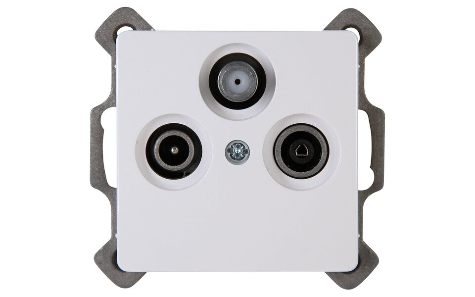 KOPP KOPP Television/Radio/Satellite Built-in Wall Socket - Arctic Gloss White LED accessories