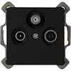 KOPP Matte Black Coax Wall Socket for TV, Radio & SAT