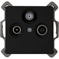 KOPP Flush-Mount Coax Wall Socket Matte Black – Ideal LED accessory for TV, Radio & Satellite