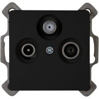 KOPP Matte Black Coax Wall Socket for TV, Radio & SAT