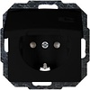 KOPP Wall Socket Matte Black - Single with Child Safety