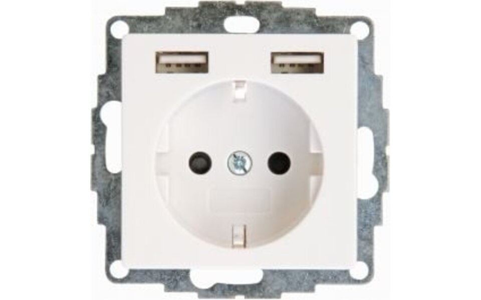 KOPP KOPP Athenis HK07 Inbouw Wandcontactdoos - 1-voudig Stopcontact met 2 USB - LED toebehoren