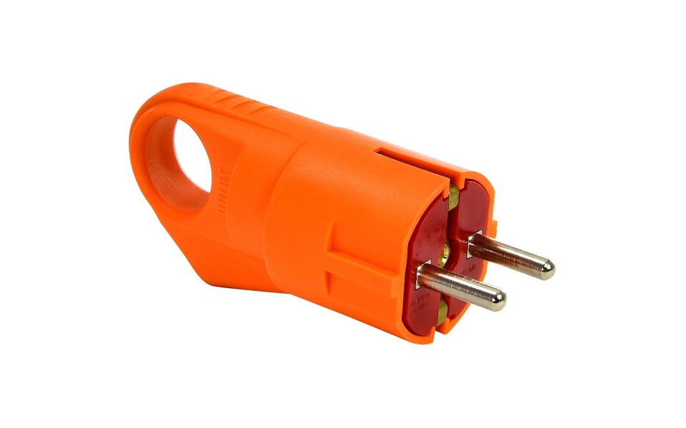 HLW LED Spatwaterdichte Schuko Stekker Oranje IP44 met Randaarde & Handvat - LED Toebehoren HLW LED Spatwaterdichte Schuko Stekker Oranje IP44 met Randaarde & Handvat - LED Toebehoren