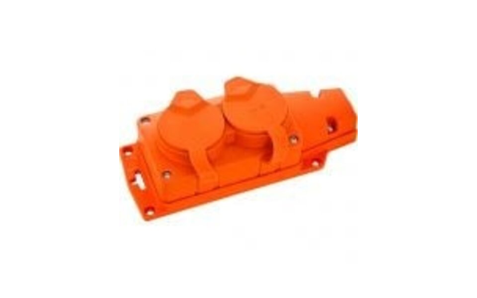 HLW LED Spatwaterdichte Schuko Stekker Oranje IP44 met Randaarde & Handvat - LED Toebehoren HLW LED Spatwaterdichte Schuko Stekker Oranje IP44 met Randaarde & Handvat - LED Toebehoren