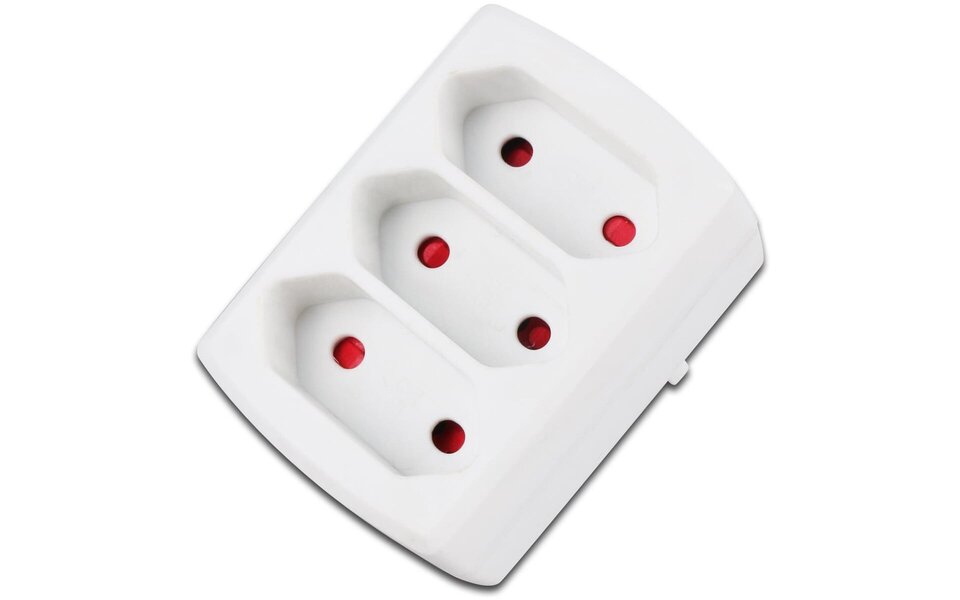 HLW LED Socket Splitter 3680W - 3 Sockets Matte White | LED Accessories Plug