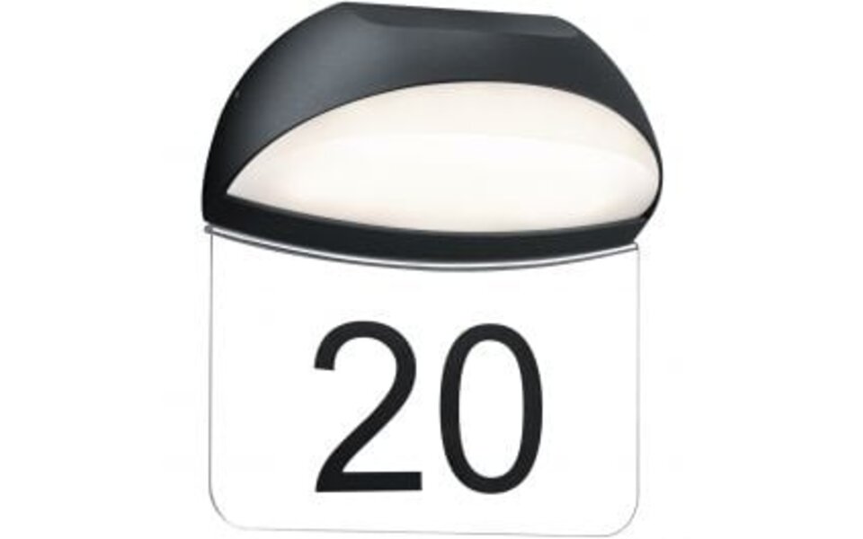 HLW LED Trion Magona 5W LED Huisnummer Verlichting - Waterdicht IP54, Warm Wit 3000K, Mat Antraciet