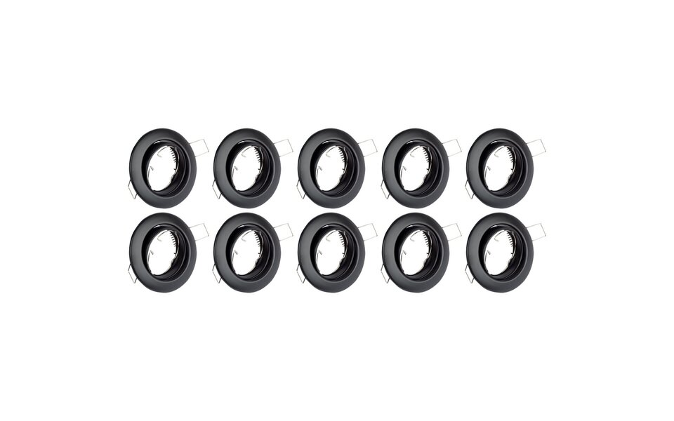 HLW LED Spot Light Fixture 10 Pack - Tiltable GU10 Recessed Spot Light Black - LED Accessories HLW LED Spot Light Fixture 10 Pack - Tiltable GU10 Recessed Spot Light Black - LED Accessories