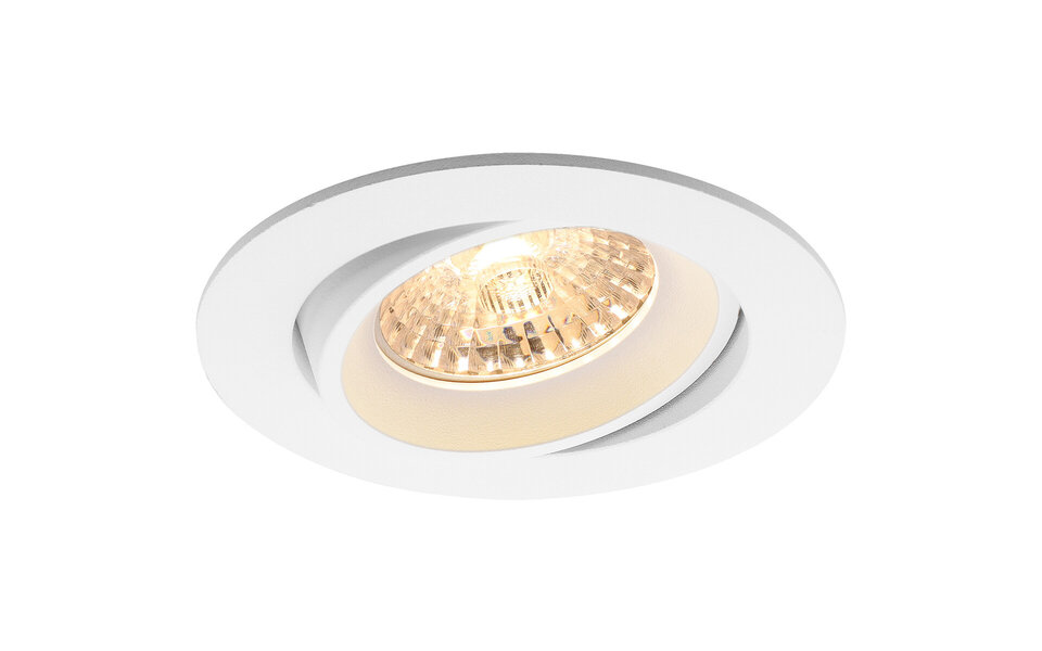 HLW LED Pragmi Delton Pro GU10 Recessed Spotlight - Tiltable LED Accessories - White Aluminum Ø82mm