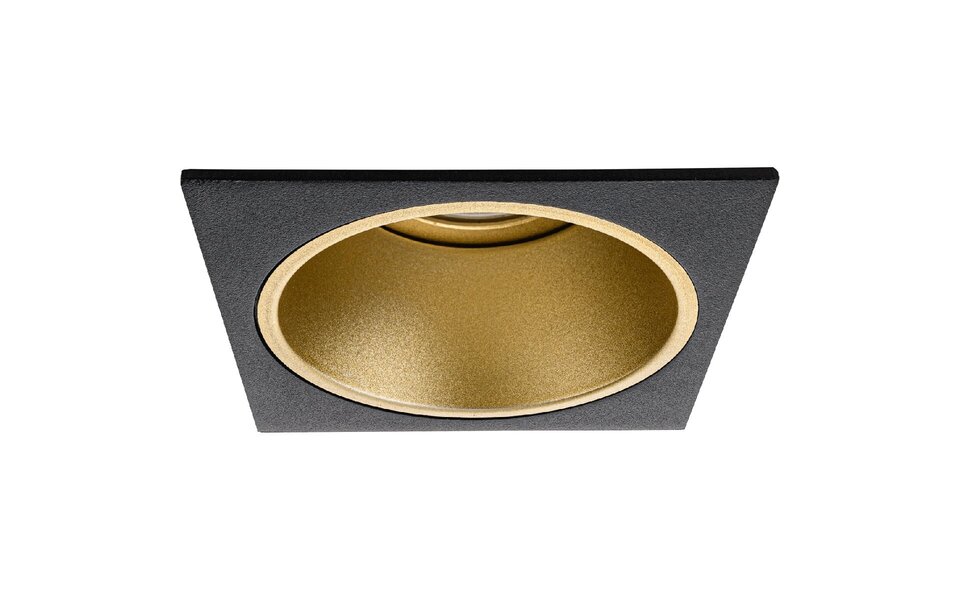 HLW LED Spot Armatuur GU10 - Pragmi Minko Pro Vierkant Zwart/Goud Aluminium met GU10 fitting HLW LED Spot Armatuur GU10 - Pragmi Minko Pro Vierkant Zwart/Goud Aluminium met GU10 fitting