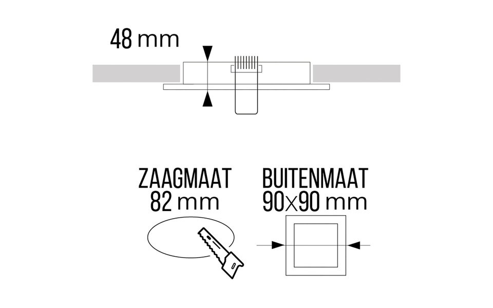 HLW LED Spotlight Fixture GU10 - Pragmi Minko Pro Square Black/Gold Aluminum with GU10 fitting