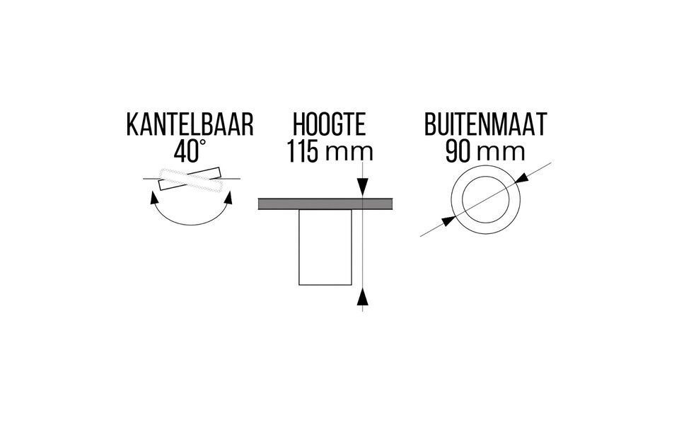 HLW LED Pragmi Luxina Pro Opbouwspot GU10 - Mat Wit, Aluminium, Kantelbaar LED Toebehoren