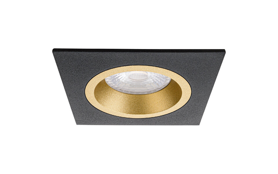 HLW LED Spot Light Fixture GU10 - Pragmi Rodos Pro recessed spotlight with LED accessories and GU10 fitting, black/gold HLW LED Spot Light Fixture GU10 - Pragmi Rodos Pro recessed spotlight with LED accessories and GU10 fitting, black/gold