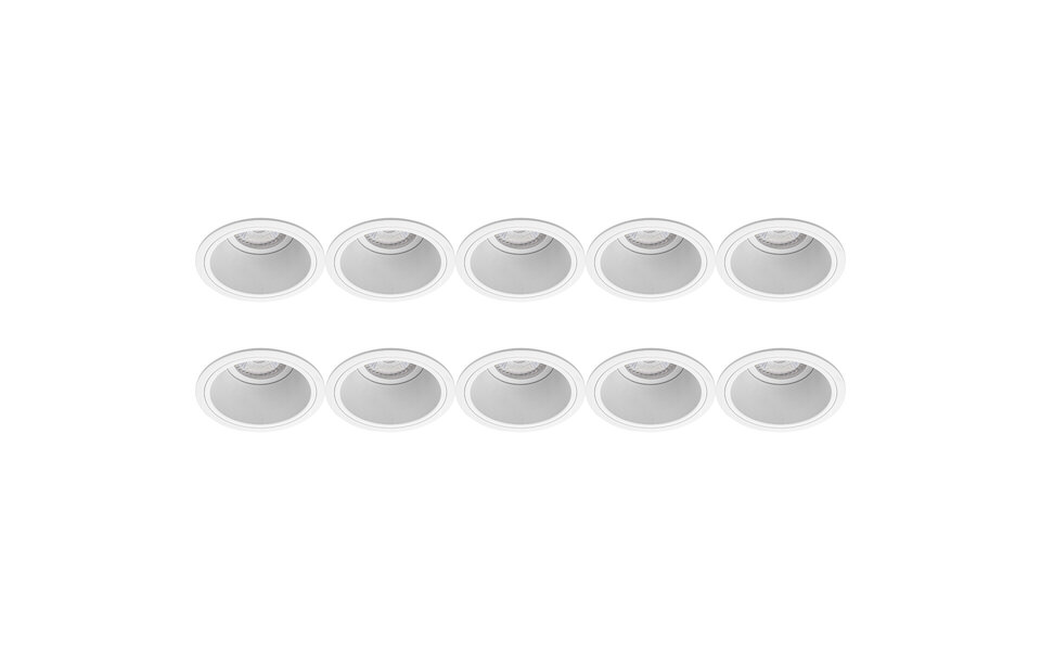 HLW LED Spot Armatuur 10 Pack - GU10 Fitting & LED Toebehoren - Wit Aluminium HLW LED Spot Armatuur 10 Pack - GU10 Fitting & LED Toebehoren - Wit Aluminium