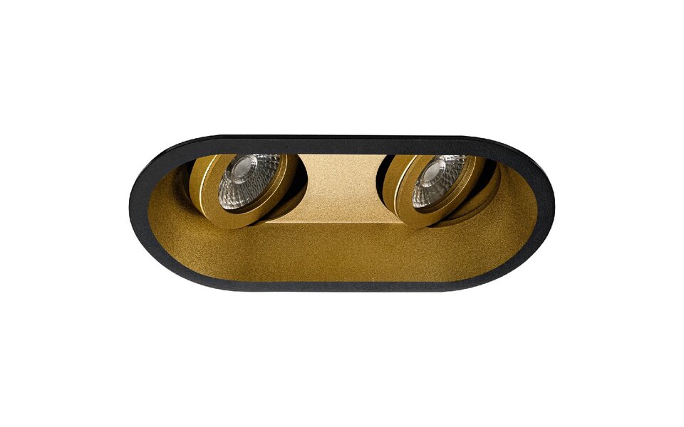 HLW LED Spotlight Fixture GU10 - Tiltable LED Accessories with Double Recessed Black/Gold