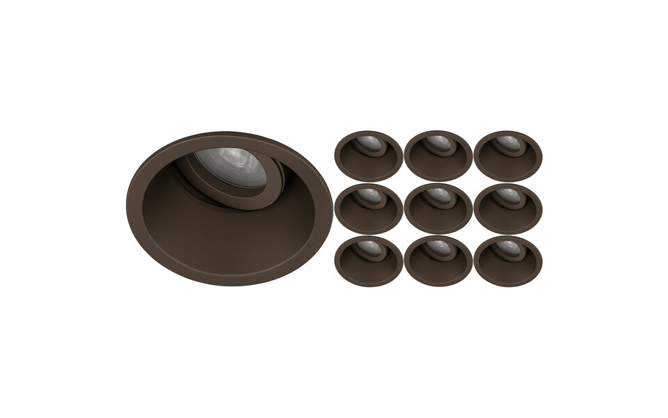 HLW LED Recessed spotlight 10 Pack Bronze - Tiltable with GU10 lamp fitting - LED accessories
