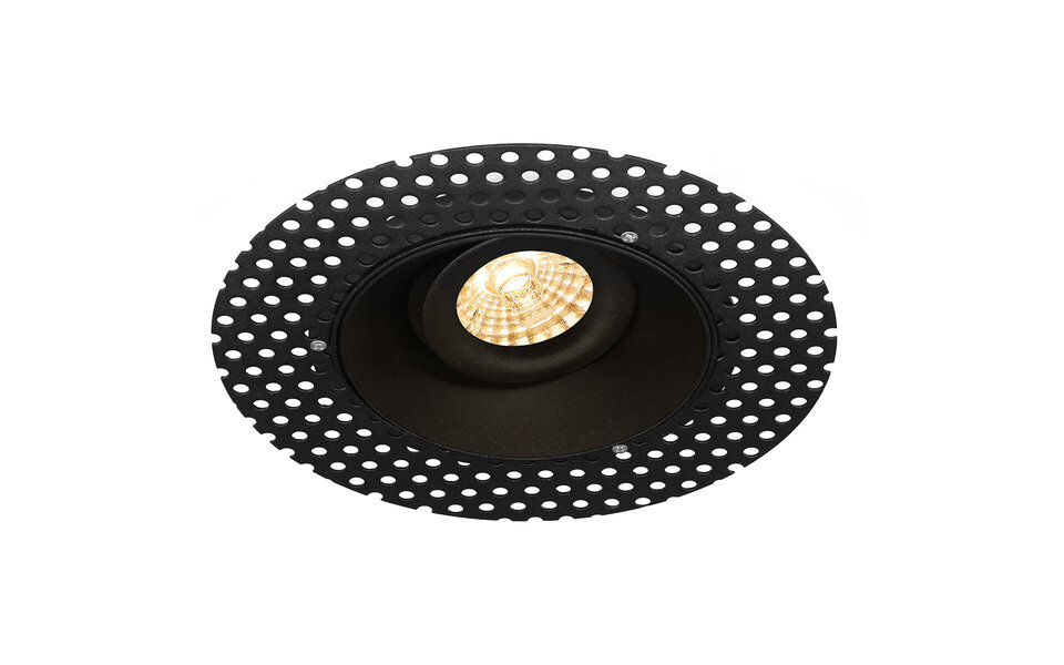 HLW LED Spotlight Fixture GU10 - Pragmi Nivas Pro Recessed Spotlight - Black Aluminum - Trimless & Tiltable