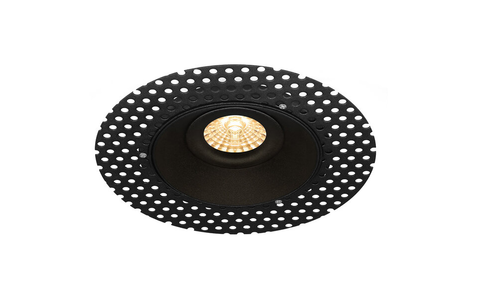 HLW LED Spotlight Fixture GU10 - Pragmi Nivas Pro Recessed Spotlight - Black Aluminum - Trimless & Tiltable
