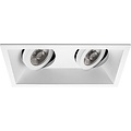 Spot Fixture GU10 - Pragmi Zano Pro Double Recessed Spot White Aluminum