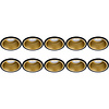 Spotlight Fixture 10 Pack - GU10 Recessed Spotlight Round Black/Gold