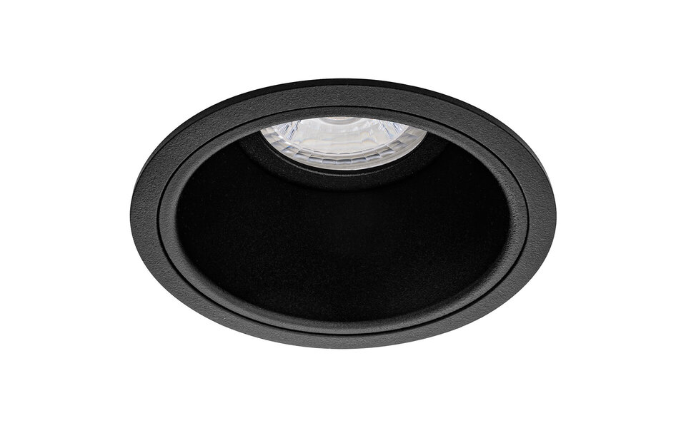 HLW LED Spot Armatuur GU10 - Pragmi Minko Pro Inbouwspot Zwart Aluminium Ø90mm