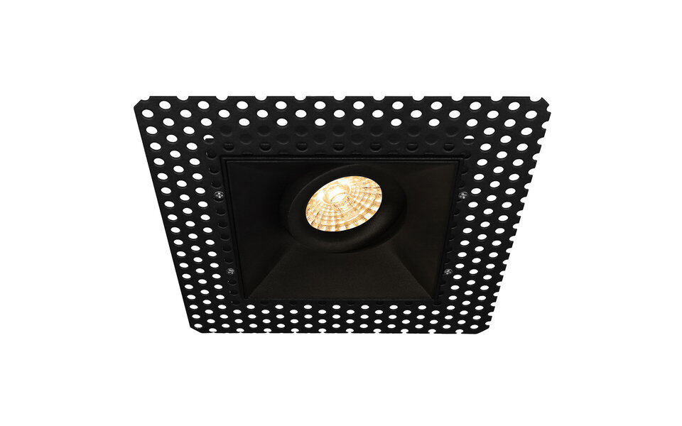 HLW LED Spot Fixture GU10 - Tiltable, Trimless Black Aluminum with GU10 Fitting