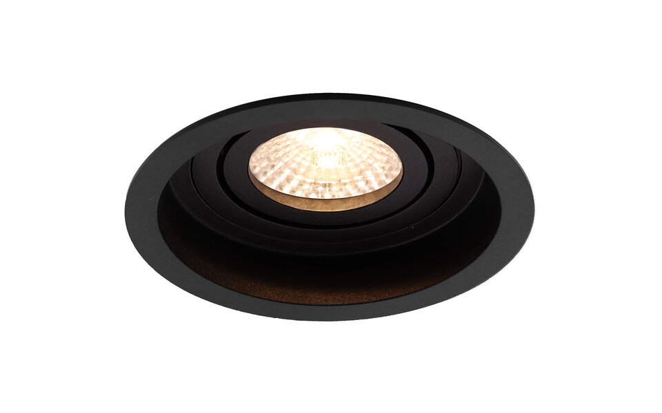 HLW LED Spotlight Fixture GU10 - Tiltable Round Recessed Spotlight Black Aluminum - LED Accessories HLW LED Spotlight Fixture GU10 - Tiltable Round Recessed Spotlight Black Aluminum - LED Accessories