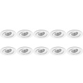 Spot Light Fixture 10 Pack - Tiltable GU10 fitting LED accessories - Aluminum white Ø82mm