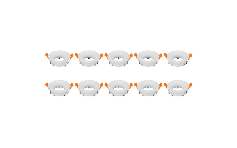 HLW LED Spotlight Fixture 10 Pack - GU10 Recessed Spotlight Round White Aluminum Ø85mm