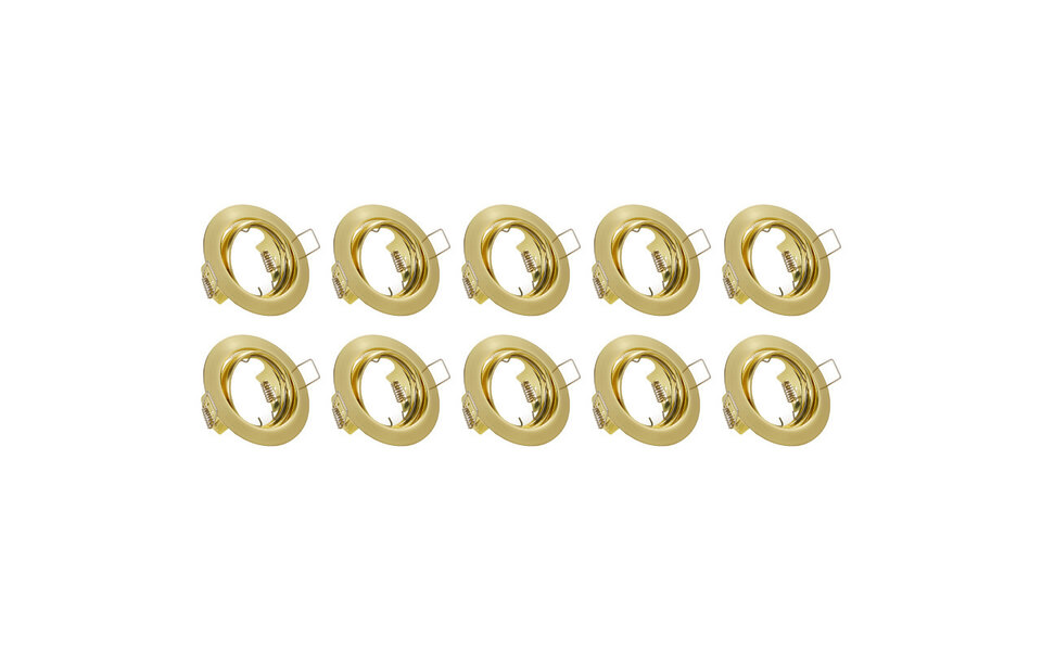 HLW LED Spot Armatuur 10 Pack - GU10 Fitting - Kantelbaar LED Toebehoren in Mat Goud HLW LED Spot Armatuur 10 Pack - GU10 Fitting - Kantelbaar LED Toebehoren in Mat Goud