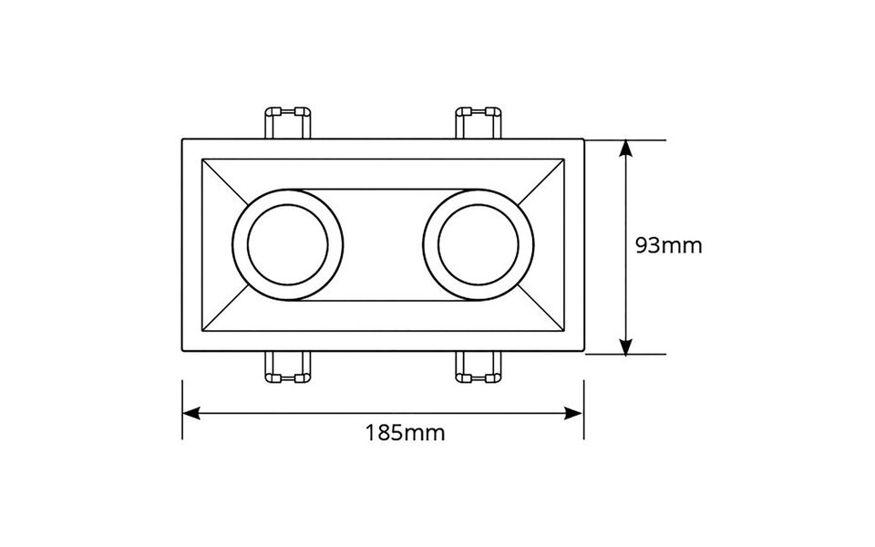 HLW LED Spotlight Fixture GU10 - Pragmi Zano Pro tiltable LED accessory 185x93mm