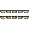 Spotlight Fixture 10 Pack - GU10 Fitting - Black/Gold Aluminum