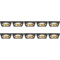 Spot Armatuur 10 Pack - GU10 Inbouwspot - Zwart/Goud Aluminium - LED Toebehoren Spot Armatuur 10 Pack - GU10 Inbouwspot - Zwart/Goud Aluminium - LED Toebehoren