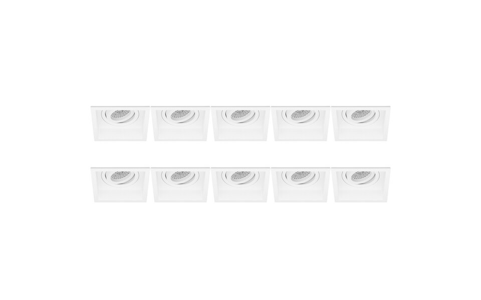 HLW LED Spotlight Fixture 10 Pack - GU10 Recessed Spotlight - White Aluminum - LED Accessories