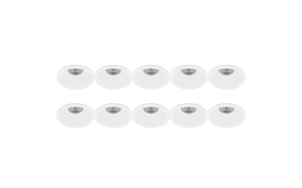 HLW LED Spotlight Fixture 10 Pack - GU10 Fitting LED Accessories - Round White Aluminum
