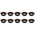 Spotlight Fixture 10 Pack - GU10 fitting - Round recessed spotlight black aluminum Ø85mm