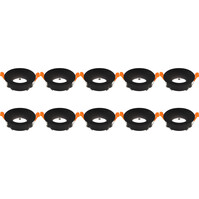 Spotlight Fixture 10 Pack - GU10 fitting - Black aluminum Ø85mm