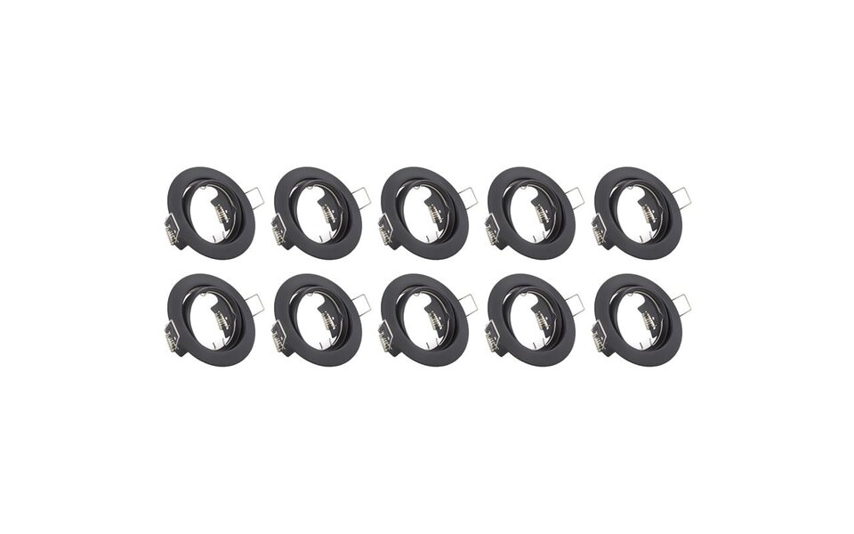 HLW LED Spot Armatuur 10 Pack - GU10 inbouwspot - Kantelbaar LED toebehoren mat zwart
