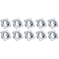 Spot Armatuur 10 Pack - Kantelbaar GU10 Inbouwspot Chroom Spot Armatuur 10 Pack - Kantelbaar GU10 Inbouwspot Chroom