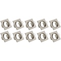 Spotlight Fixture 10 Pack - Tiltable GU10 Fitting LED Accessories Square Nickel