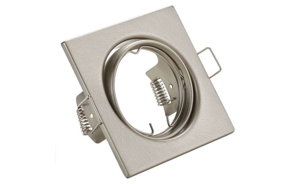 HLW LED Spot Armatuur 10 Pack - Kantelbaar GU10 Fitting LED Toebehoren Vierkant Nikkel