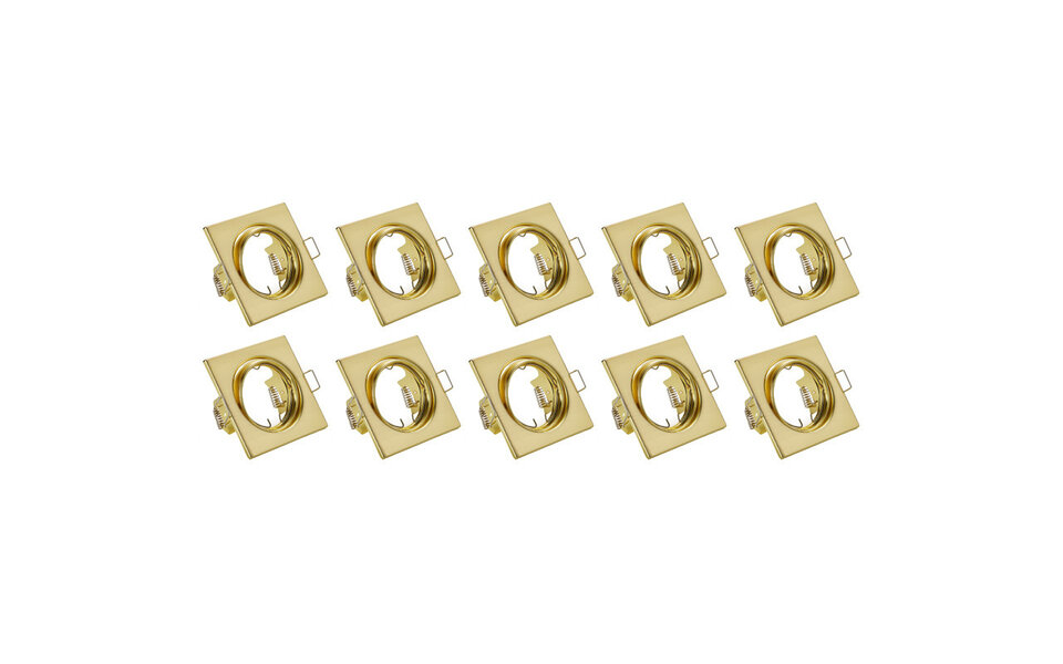HLW LED Spotlight Fixture 10 Pack - Tiltable GU10 Recessed Spotlight - Gold Aluminum LED Accessories HLW LED Spotlight Fixture 10 Pack - Tiltable GU10 Recessed Spotlight - Gold Aluminum LED Accessories