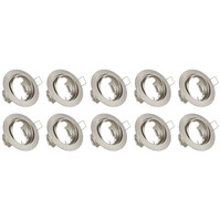 Spot Light Fixture 10 Pack - GU10 Fitting, Tiltable & Aluminum