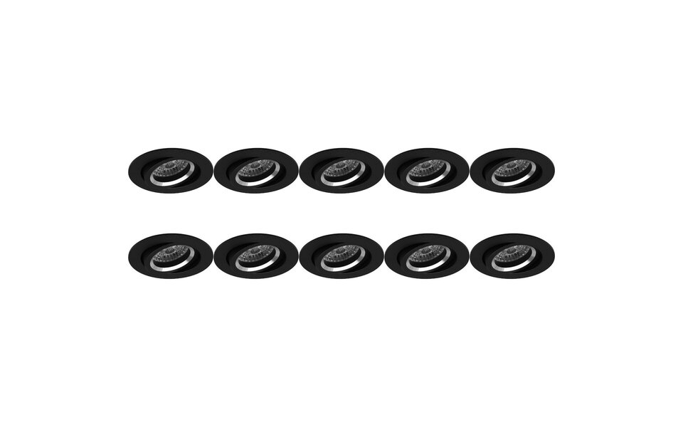 HLW LED Spot Fixture 10 Pack - GU10 fitting - Tiltable LED accessories black HLW LED Spot Fixture 10 Pack - GU10 fitting - Tiltable LED accessories black