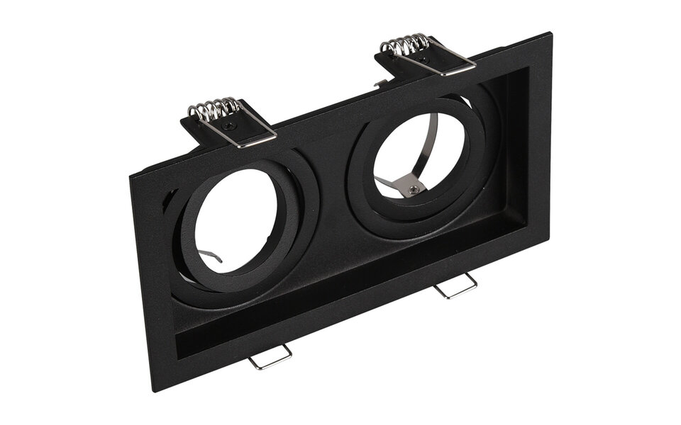 HLW LED Trion Kenan GU10 Inbouwspot - 2-lichts Kantelbaar Matzwart Aluminium LED Toebehoren